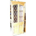 Light Oak Glazed Corner Unit: height 67cm