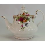 A collection of Royal Albert Old Country Roses pottery teapot: height 19cm.
