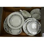 Royal Doulton Burgundy design dinner ware: to include platters, veg dish,