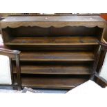 1920's Oak Open Shelf Book Case: 106cm wide x 124cm height x 20cm depth