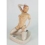 Kevin Francis Peggy Davies erotic figure of a kneeling lady: an artist colour way with black shoes