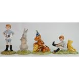 Royal Doulton Winnie the Pooh figures to include: Rabbit Reads The PlanChistopher Robin,