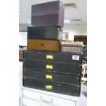 A collection of Filing Drawers boxes etc (6):