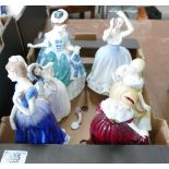 A collection of Ceramic Lady figures: to include : Second Royal Doulton Linda,