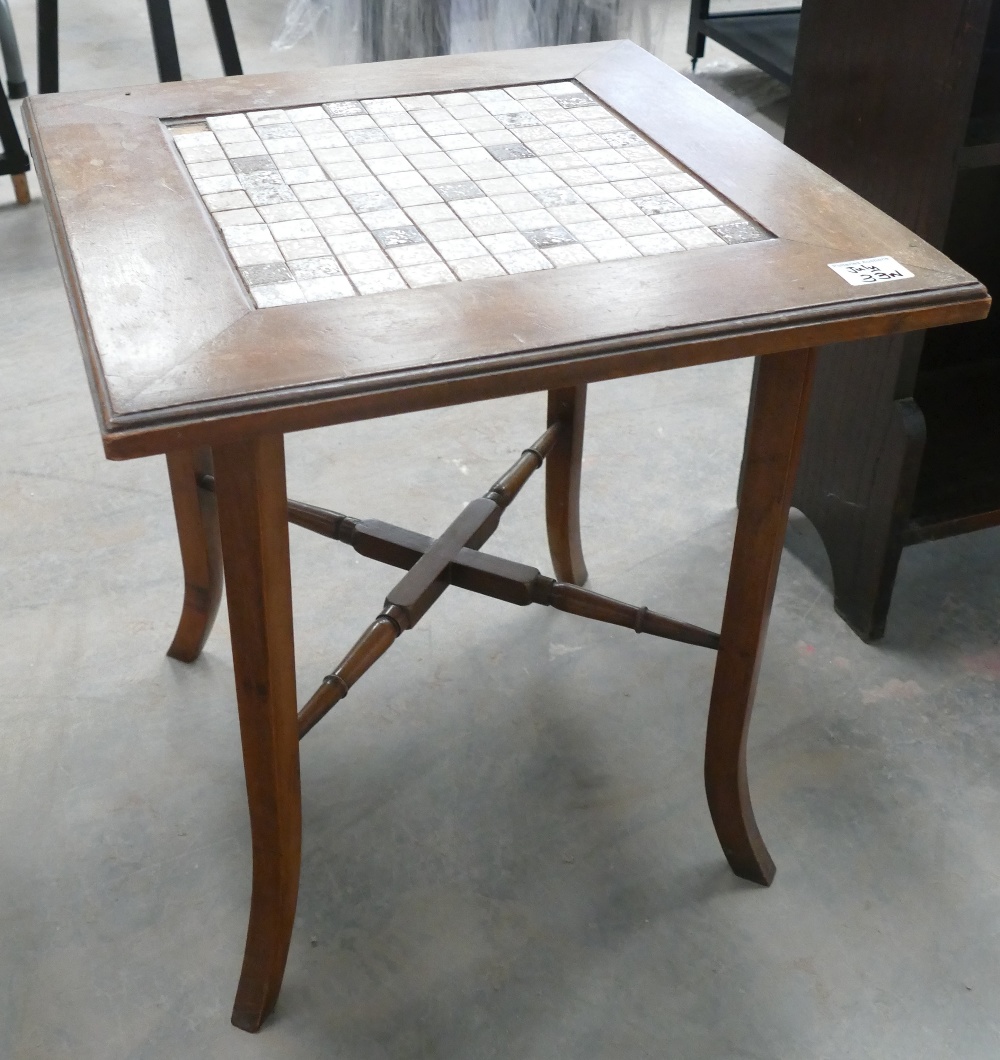 Early 20th Century tiled top occasional table: height 48cm width 44cm