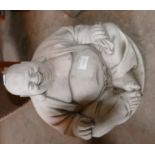 Concrete Seated Buddha Garden Ornament: height 30cm