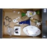 A mixed collection of items to include: Sylvac handled vase, seconds Coalport figure,