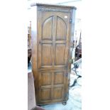 19th Century Heavy Oak Two Door Corner Unit: