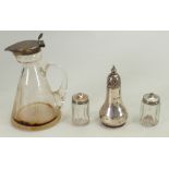 A collection of Silver items: including cruet set etc (4)