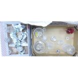 A mixed collection of cut glass crystal items to include: 6 Decanters , Bowls, Baskets,
