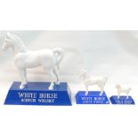 Three White Horse Whisky Plastic Advertising Figures: height of tallest 45cm(3)