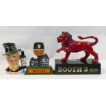 Booths Gin Red Lion Plastic Advertising Figure: height 21cm