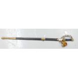 Five Ball British Infantry Sword: with sword knot & scabbard