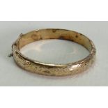 Hallmarked silver bangle, gold plated: 15.