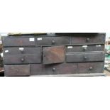 Small Victorian Table Top Bank of Drawers:
