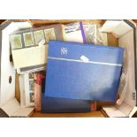 Collection of stamps & coins: Includes 38 UK presentation packs mainly 1970's & 80's,
