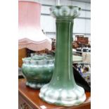 Green Ceramic jardiniere & Stand: