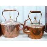 Two Copper Victorian Kettles: