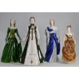 Coalport Limited Edition damaged Figures: House of Tudor Elizabeth, House of York,