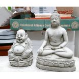 Garden Ornament in the form of 2 small Buddha's ,