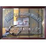 Large Messrs Finest Old Scotch Whisky Pub Advertising Mirror: height 68cm x width 93cm
