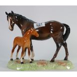 Beswick model of Brown Mare and Bay Foal 953: