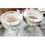 Two Antique Stone Garden Urns(2):