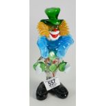 Mid Century Murano glass figure of a clown: height 13cm.