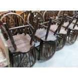 A set of 8 wheel back pub chairs: