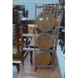 Light Oak Small Occasional Table: 3 tier collapsible cake stand and pine airer(3)