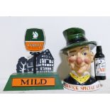 Ansells Mild Plastic Advertising Sign : together with Pick Wick Advertising Character Jug(2)
