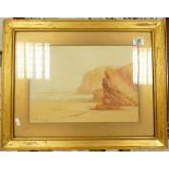 1920's Framed Sea Side Watercolour: frame size 43 x 55cm