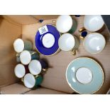 Aynsley Harlequinade Coffee Cans and saucers(15 pieces):