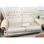 Parker Knoll Classic Walnut Framed Settee: Two Seater