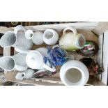 A mixed collection of items to include: Portmierion jugs,