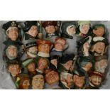 Tray containing 25 Royal Doulton Small Character Jugs: