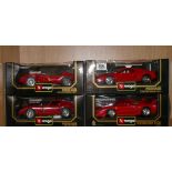 A collection of Burago Boxed Die Cast Model cars to include: 250 Testa Rossa 1957, 250 GTO 1962,