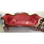 Double Ended Mahogany Edwardian Chaise Lounge: