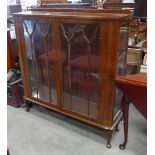 Burr Walnut 2 Door Display Cabinet: 109 cm wide