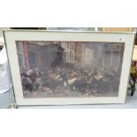 Large Framed Pint W H Beard The Bulls and Bears in The Market 1879: 80cm x50cm