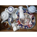 Mixed collection of items to include: damaged Masons platter, Royal Doulton platters,