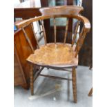 Early 20th Century Ash Captains Chair: