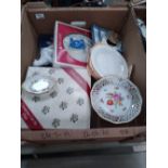 A mixed collection of items to include: Royal Doulton Boxed plates, German Comport,