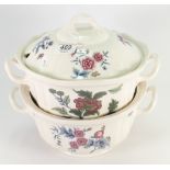 Wedgwood 2 Handled Tureen & Cover in Pot Purri Design: together with similar item with no lid(2)