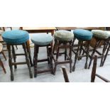 A collection of six pub stools: