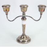 Hall marked Silver Filled Candlestick: 482g gross weight