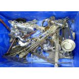 A collection of brass ware items to include: fireside sets, ornaments, wall fittings,