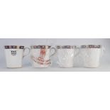 Set of Four Royal Crown Derby Kedleston Patterned Mugs(4):