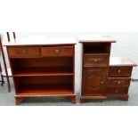 Modern mahogany Open Bookcase: together with similar hall cabinet(2)