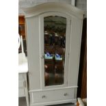 Painted Satin Wood Single Door Wardrobe: